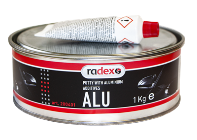 RADEX ALU алюминиевая шпатлевка с отвердителем, 1 кг - фото 10884