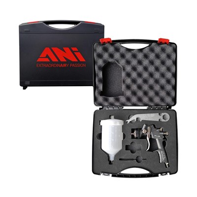 ANI 160 Plus HPS краскопульт с отталкивающим покрытием PTFE и верхним пластиковым бачком 0.6 л в кейсе - фото 6071