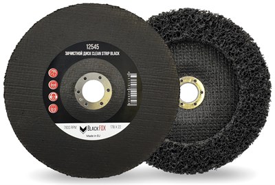 BlackFox Диск Clean Strip Black для удаления ЛКП, фибровая оправка 22 мм,178х22 мм - фото 6476