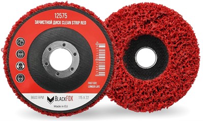 BlackFox Диск Clean Strip RED для удаления ЛКП, фибровая оправка 22 мм, 115х22мм - фото 6479