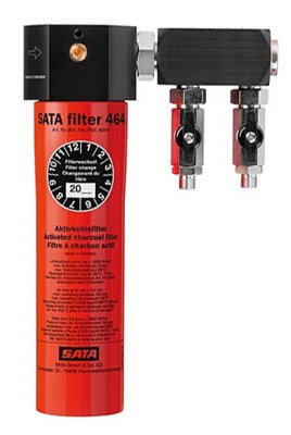 SATA Одноступенчатый фильтр 464 с активированным углём с отводом с 2-я шаровыми кранами и масляным индикатором - фото 7189