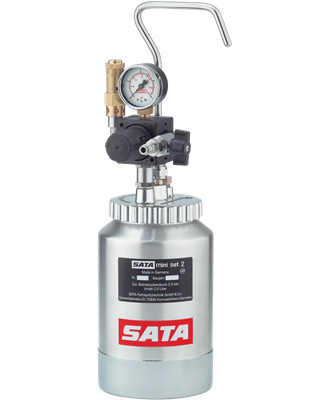 SATA Напорный бачок 2л. с двойным регулятором давления для мобильного использования, макс.давление 2,5бар - фото 7205