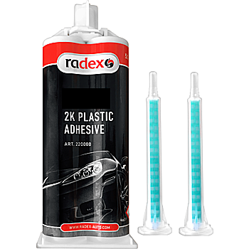 RADEX 2K клей для пластика 30секунд, две насадки, 50 мл - фото 7384