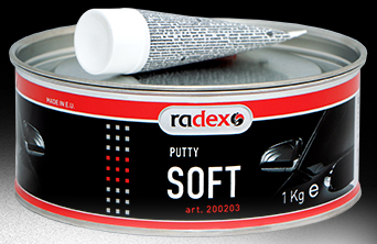 RADEX Шпатлевка полиэфирная наполняющая SOFT с отвердителем, 1 кг - фото 7651