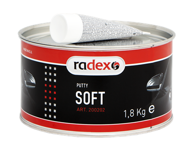 RADEX Шпатлевка полиэфирная наполняющая SOFT с отвердителем, 1.8 кг - фото 7652