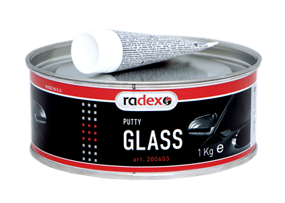 RADEX Шпатлевка полиэфирная со стекловолокном GLASS с отвердителем, 1 кг - фото 7655