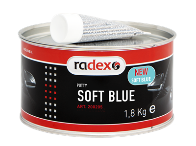 RADEX Шпатлевка полиэфирная наполняющая SOFT BLUE с отвердителем, 1.8 кг - фото 9498